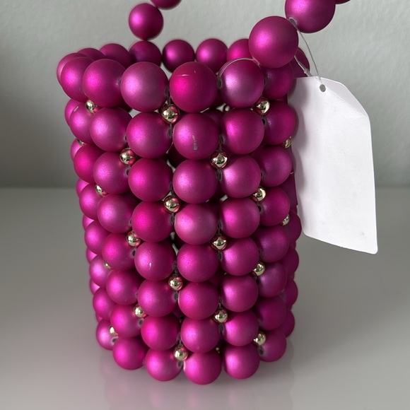 Pink Festive Beaded Bucket Bag - Picture 4 of 7